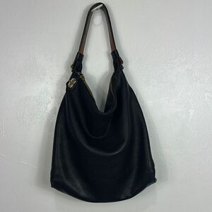 Reed Krakoff Black Leather Gold Tone Hardware Hobo Bag